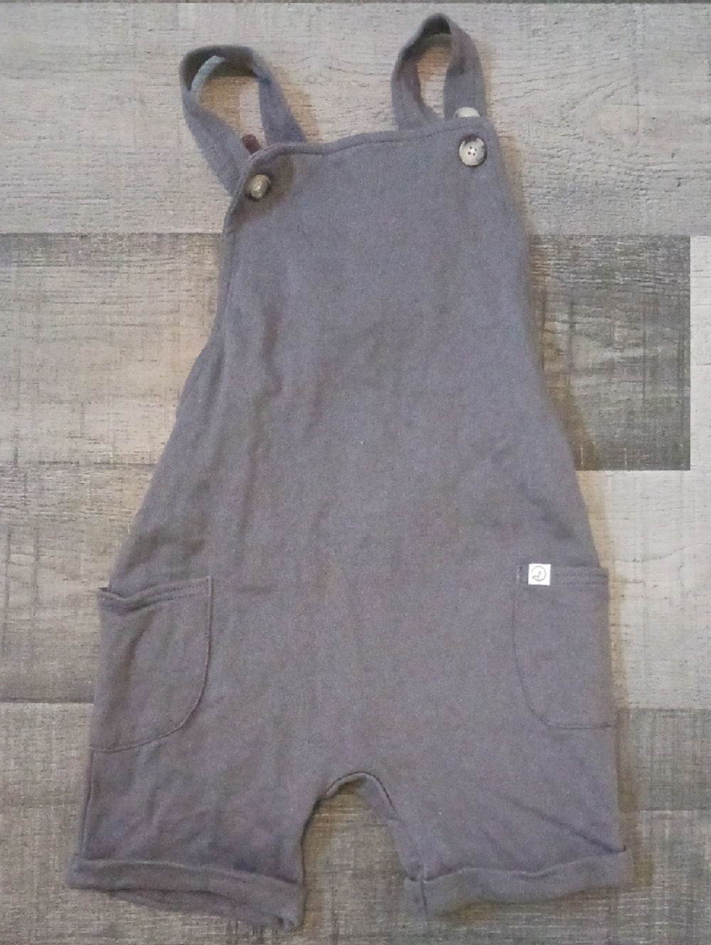 Children's Gray Cotton Overall Romper - Unbranded